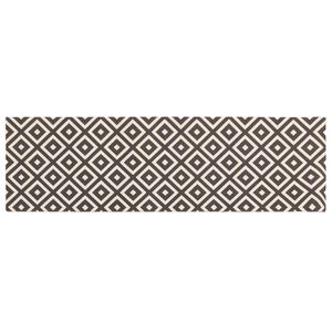 vidaXL Kitchen Rug Grey and White Diamonds 150 x 45 cm 100% Polyamide