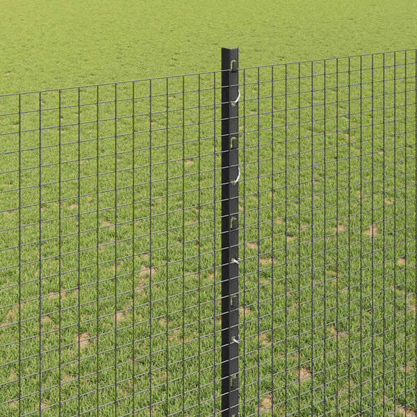 vidaXL Fence and Post Grey 1.5 x 25 m Steel