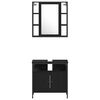vidaXL Bathroom Furniture Set 4 pcs Black Oak Engineered Wood
