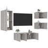 vidaXL 5 Piece TV Wall Units with LED Grey Sonoma Engineered Wood