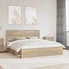 vidaXL Bed Frame with Headboard Sonoma 200 x 200 cm Solid Pine Wood