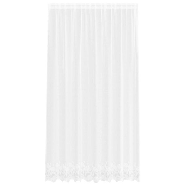 vidaXL Lace Curtain with Curtains Floral White 220 x 200 cm Polyester