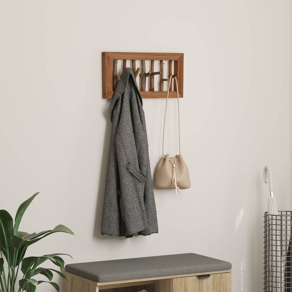vidaXL Hanger Brown 50 x 11 x 25 cm Solid Mahogany Wood
