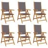 vidaXL Reclining Folding Chairs 6 pcs Anthracite Fabric and Solid Wood