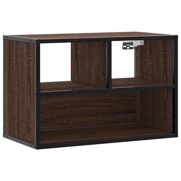 vidaXL TV Cabinet Brown Oak 60x31x39.5 cm Engineered Wood and Metal