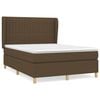 vidaXL Box Spring Bed with Mattress Dark Brown 140x190 cm Fabric