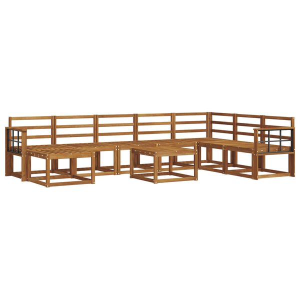 vidaXL Outdoor Sofa Set 9 pcs Natural Solid Acacia Wood