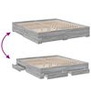 vidaXL Bed Frame with Drawers without Mattress Grey Sonoma 180x200 cm Super King