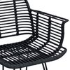 vidaXL Dining Chair 2 pcs Black 57 x 54.5 x 85 cm Rattan and Iron