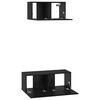 vidaXL TV Cabinet Set Wall-mounted 2 pcs Black Oak Engineered Wood