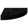 vidaXL Floating Corner Shelves 4 pcs High Gloss Black 25x25x3.8 cm MDF