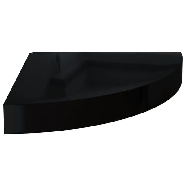 vidaXL Floating Corner Shelves 4 pcs High Gloss Black 25x25x3.8 cm MDF
