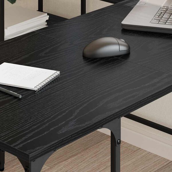 vidaXL Desk Black Oak 139 x 139 x 75 cm Engineered Wood