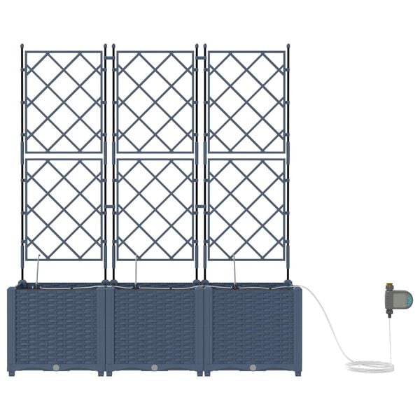 vidaXL Garden Planter 5 pcs Grey 120 x 120 x 125.5 cm Steel