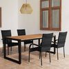 vidaXL 5 Piece Garden Dining Set Black