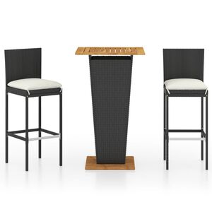 vidaXL Garden Bar Set | Black, Cream
