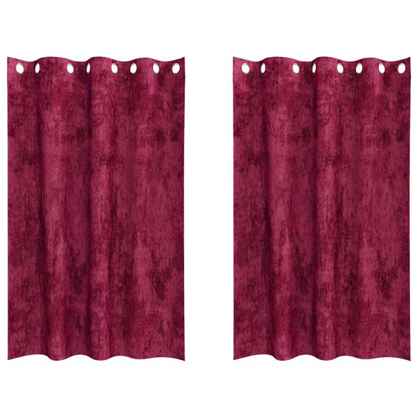 vidaXL Velvet Curtains 2 pcs Wine Red 175 x 140 cm Velvet