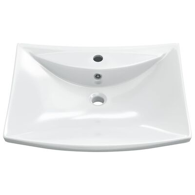 Luxury Ceramic Basin Rectangular with Overflow & Faucet Hole