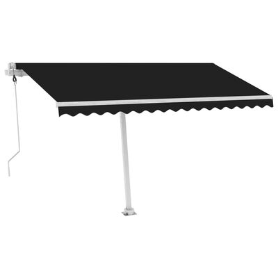 vidaXL Automatic Awning with LED&Wind Sensor 400x350 cm Anthracite