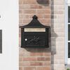 vidaXL Wall Mounted Mailbox Black 40.5 x 16 x 45 cm Cast Aluminum