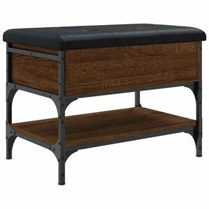 vidaXL Shoe Bench Brown Oak 62x42x45 cm Engineered Wood