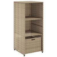 vidaXL Garden Storage Cabinet Beige 50x55x115 cm Poly Rattan