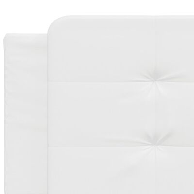 vidaXL Bed Frame with Headboard White 200x200 cm Faux Leather
