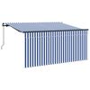 vidaXL Retractable Awning Retractable Blue and White 300 x 200 cm