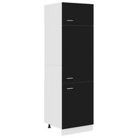 vidaXL Refrigerator Cabinet Black 60x57x207 cm Engineered Wood