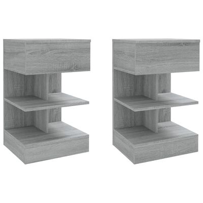 vidaXL Bedside Cabinets 2 pcs Grey Sonoma 40x35x65 cm Engineered Wood