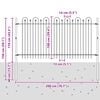 vidaXL Spike Arch Fence Black 200 x 150 cm Powder-Coated Steel