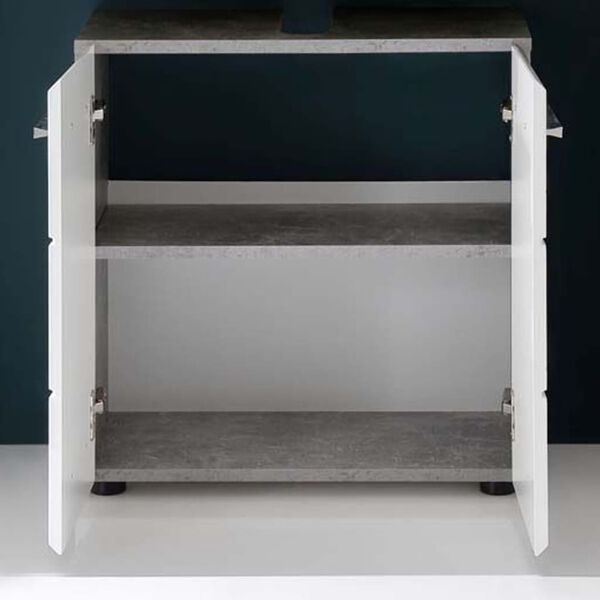 Trendteam Under Sink Vanity Unit Nano White and Cement Grey