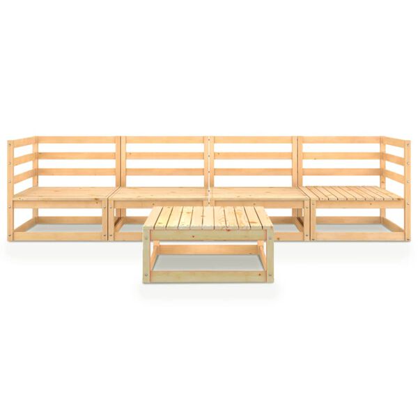 vidaXL 5 Piece Garden Lounge Set Solid Wood Pine