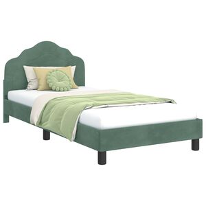 vidaXL Children's Bed Frame with Headboard Sea Green 90 x 200 cm