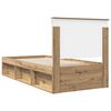 vidaXL Bed Frame Artisian Oak 90 x 190 cm Solid Pine Wood