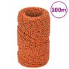 vidaXL Boat Rope Orange 2 mm 100 m Polypropylene