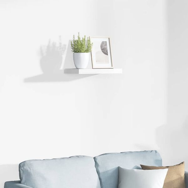vidaXL Floating Wall Shelf High Gloss White 40x23x3.8 cm MDF