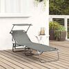 vidaXL Folding Sun Lounger Folding Grey 56 x 190 x 81cm Fabric