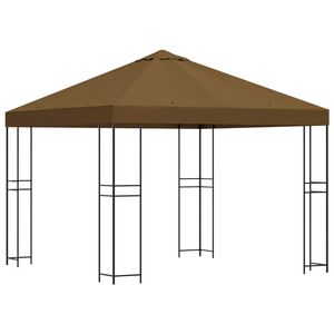 vidaXL Gazebo 3 x 3 m Taupe Polyester and Steel 190 gsm