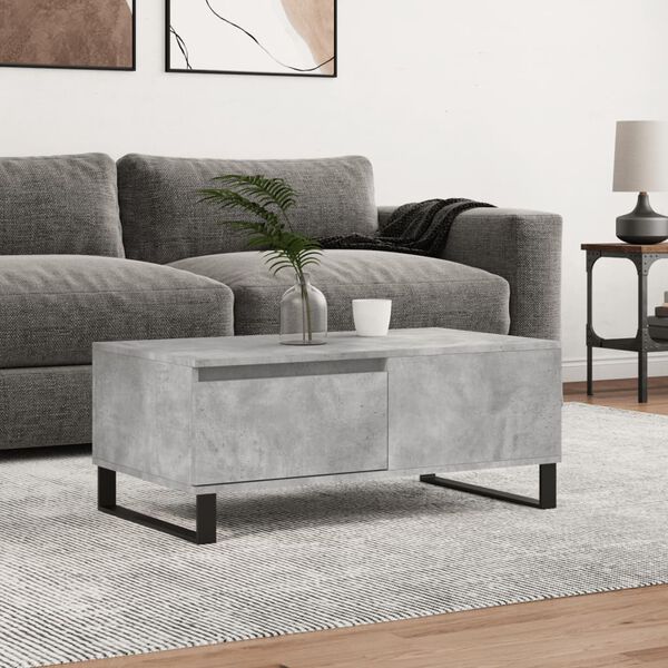 vidaXL Coffee Table Concrete Grey 90x50x36.5 cm Engineered Wood