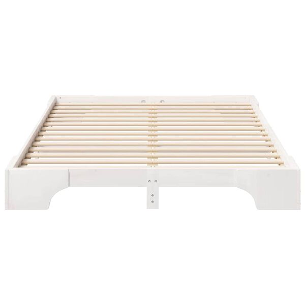 vidaXL Bed Frame White 140 x 220 cm Solid Pine Wood