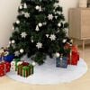 vidaXL Christmas Tree Skirt White 122 cm Faux Fur
