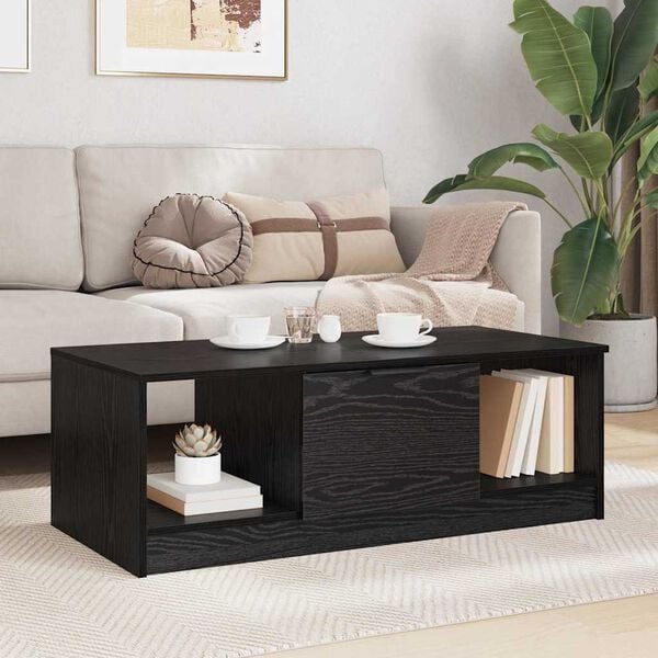 vidaXL Coffee Table Black Oak 102 x 50 x 36cm Engineered Wood