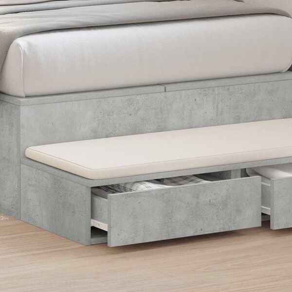 vidaXL Bed Drawers Concrete Grey 90 x 36.5 x 16.5 cm Engineered Wood