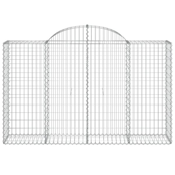 vidaXL Arched Gabion Baskets 10 pcs 200x50x120/140 cm Galvanised Iron