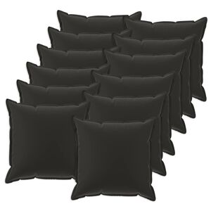 vidaXL Cushion Cover 12 pcs HOUTEN Black 40 x 40 cm Polyester