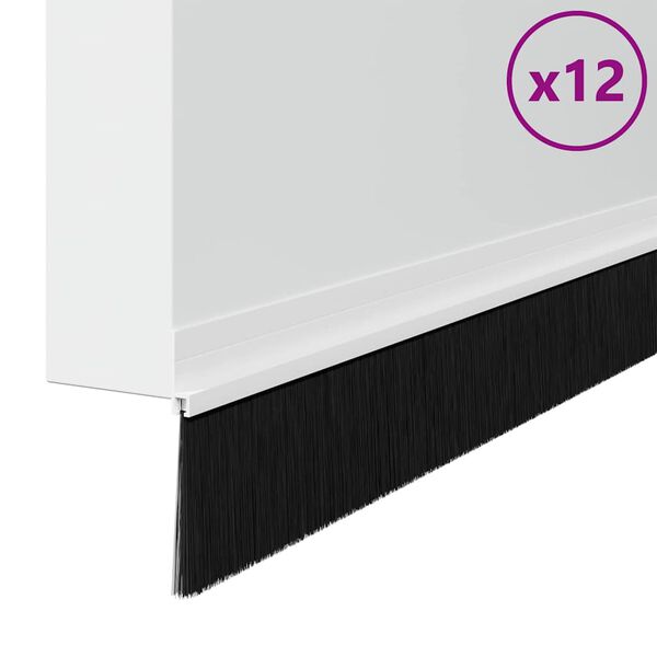vidaXL Self-adhesive Door Brush Seals 12 pcs White 100 cm