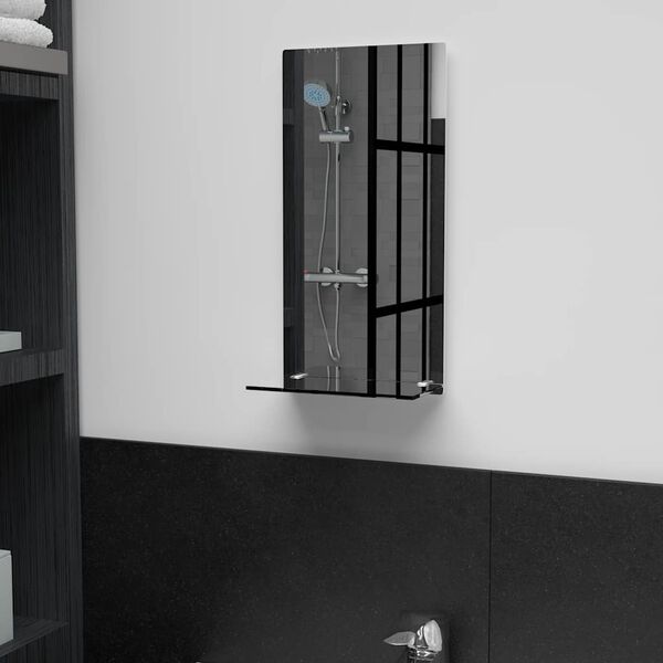 vidaXL Wall Mirror with Shelf 20x40 cm Tempered Glass