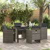 vidaXL Garden Dining Set 5 pcs Grey Poly Rattan
