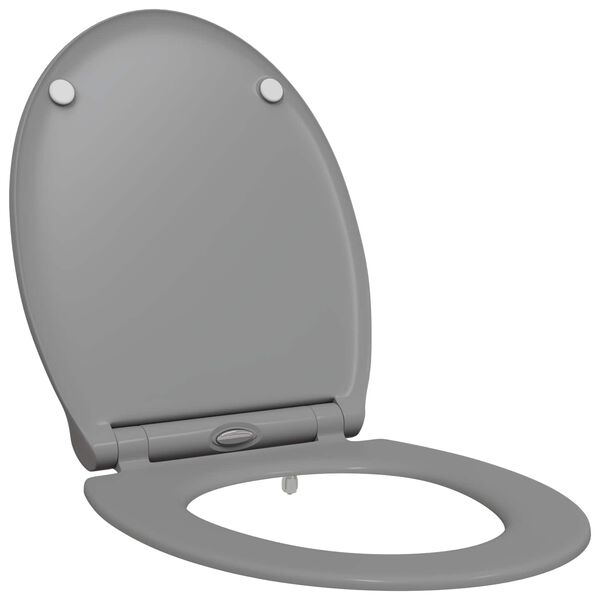 vidaXL Toilet Seat Grey 47 x 37.5 x 3.8 cm Duroplast
